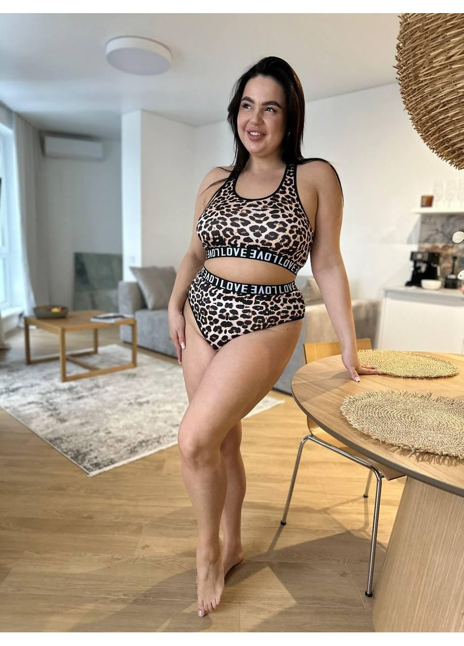 Коричневий демісезонний жіноча нижня білизна (топ + трусики) хl коричневий (do3294 ) Ghazel