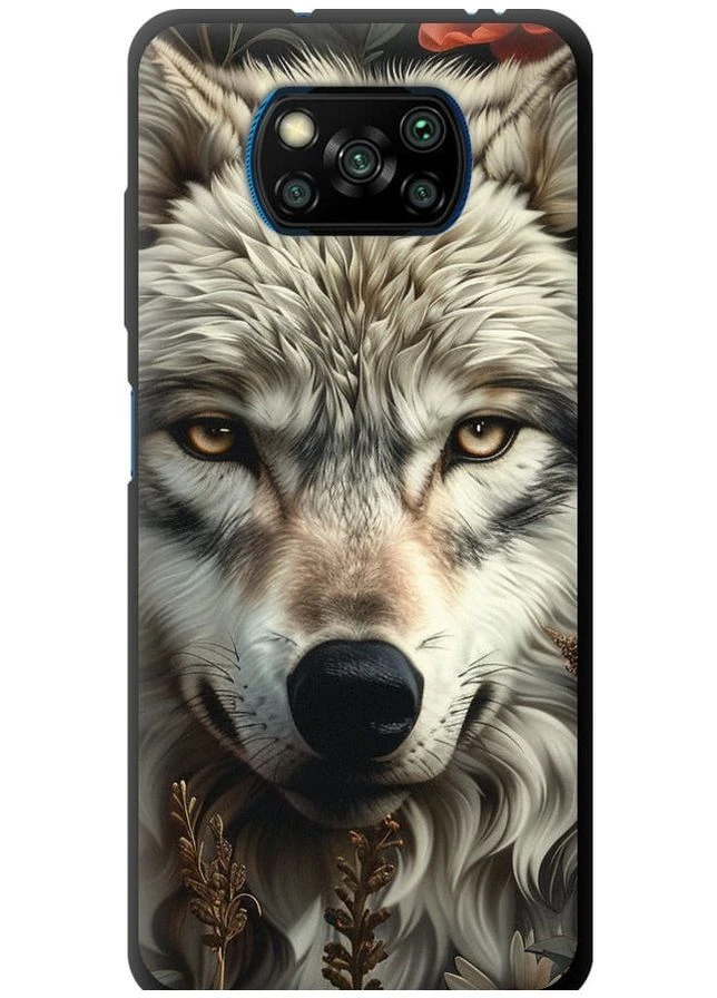 TPU черный чехол 'Волчий взгляд' для Endorphone Xiaomi Poco X3 (286771102)