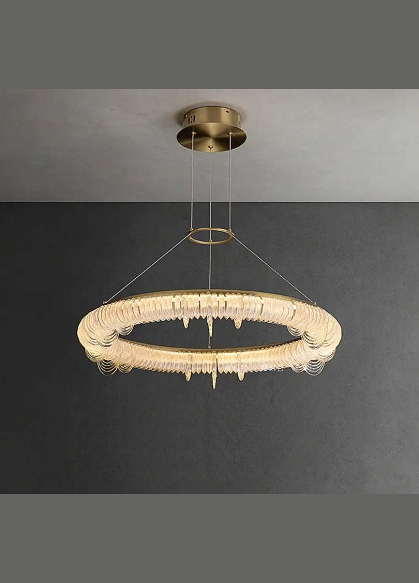 Люстра світлодіодна підвісна LED світильник для квартири на стелю лед 26756 Латунь 30-140х65х65 см. Sunnysky (364755574)