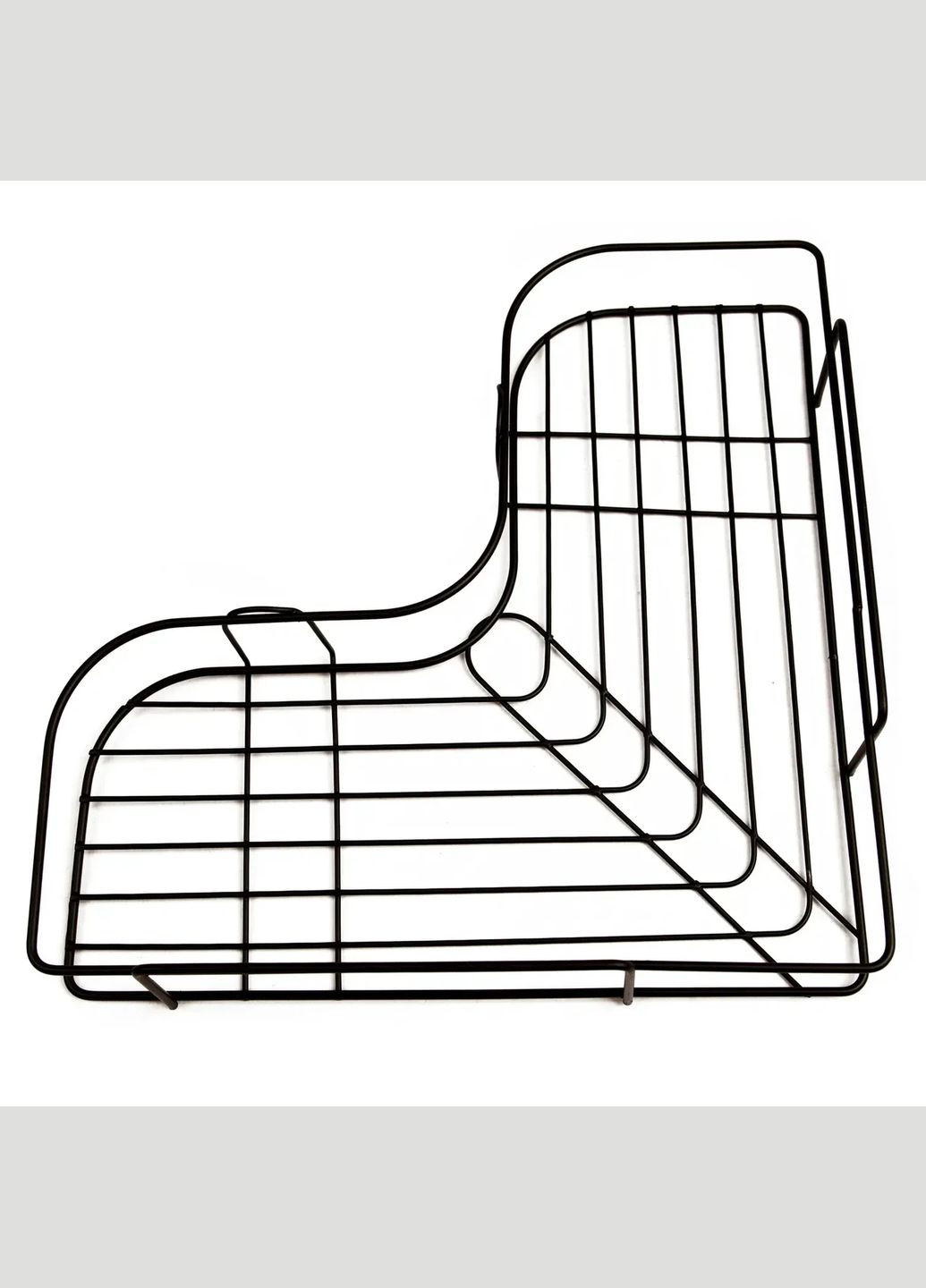 Кутова настінна полиця з алюмінію на липучці Чорного кольору Global Fashion (363028572)