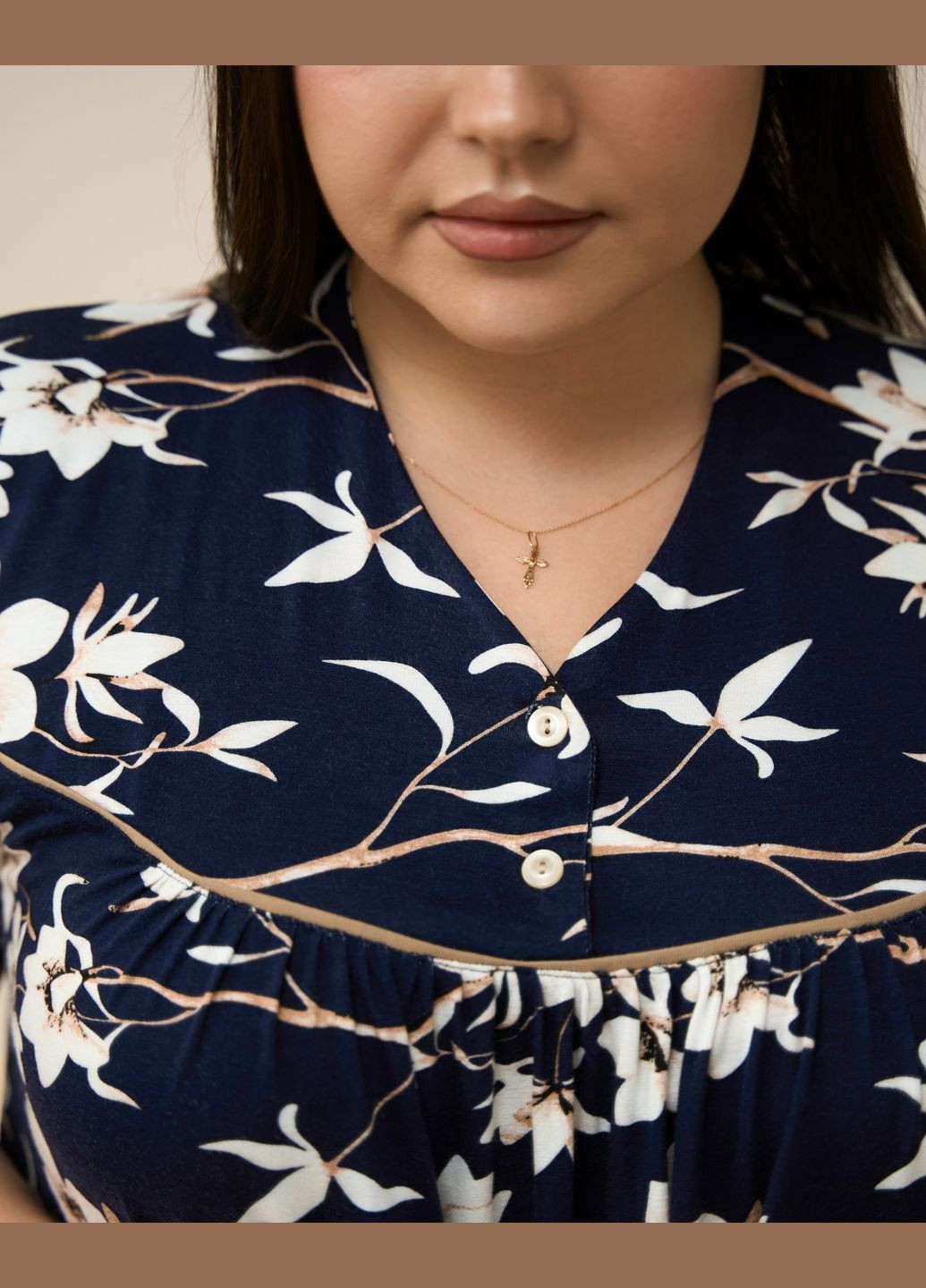 Вискозная женская сорочка с рукавом Nicoletta (327366590)