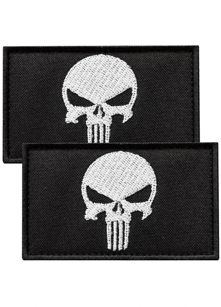 Набор шевронов 2 шт с липучкой PUNISHER Череп Карателя 5х8 см вышитый патч нашивка Карателя IDEIA (386250651)