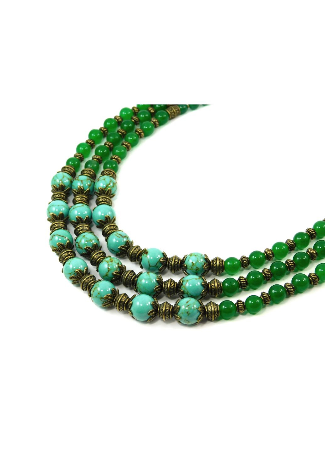 Бусы "Санта Лючия 2" Хризопраз, Бирюза Fursa fashion (322314814)