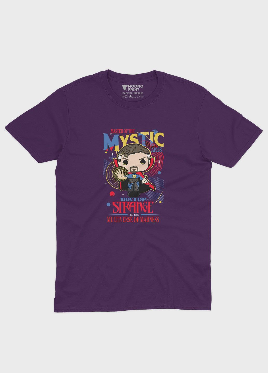 Фиолетовая демисезонная футболка для девочки с принтом супергероя - доктор стрэндж (ts001-1-dby-006-020-006-g) Modno