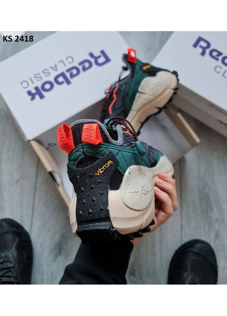 Комбіновані Осінні кросівки чоловічі reebok zig kinetica 2.5 edge turquoise рібок зіг кінетіка No Brand