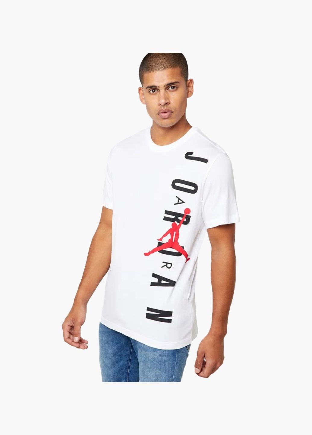 Белая мужская футболка hbr vertical tee white bv0086-100 Air Jordan
