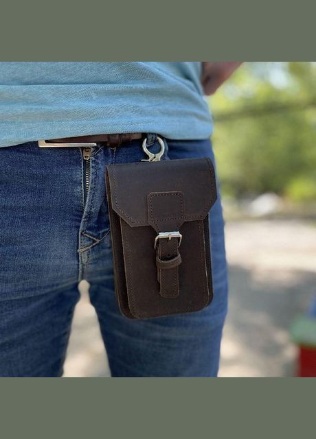 Чоловіча сумка чохол для телефону на пояс на ремінь з натуральної шкіри Коричневий 35306 TARWA (333594239)
