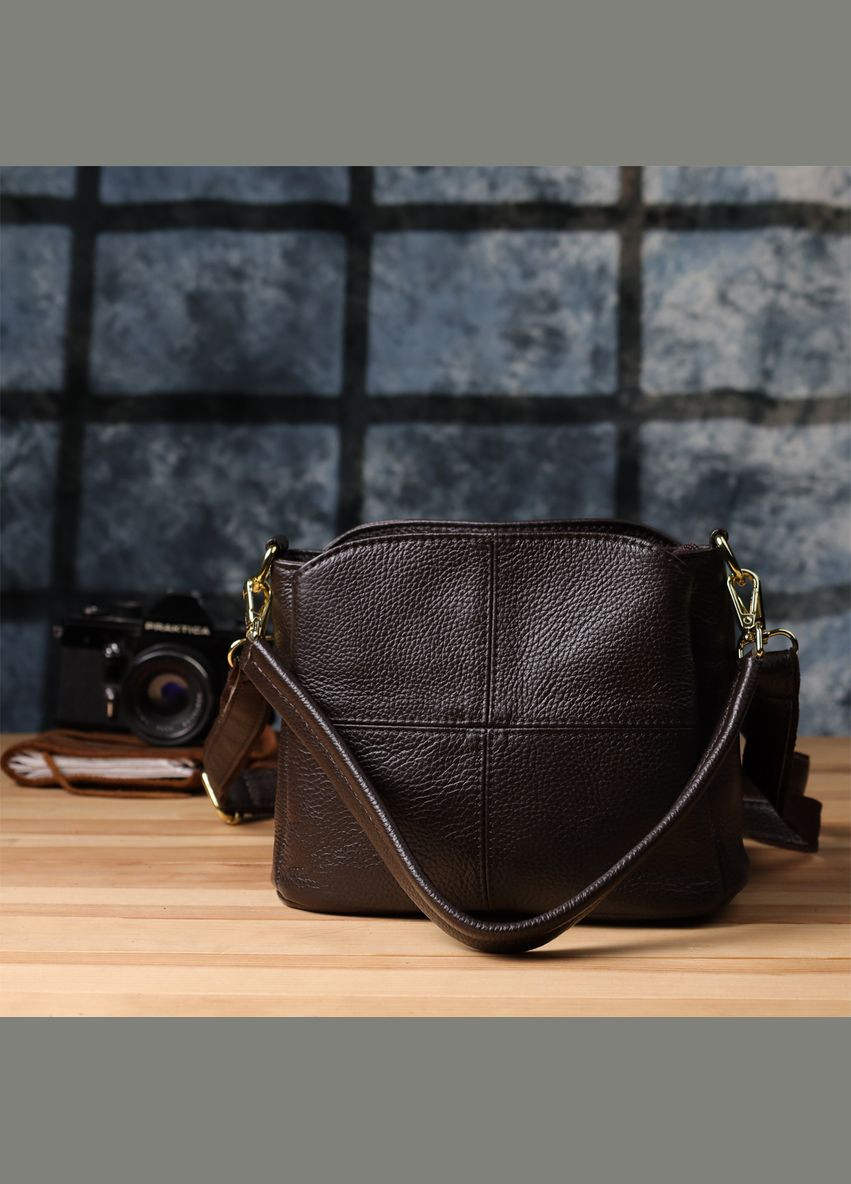 Женская сумка из натуральной кожи с удобной внутренней организацией 22979 Коричневый Vintage (348358945)
