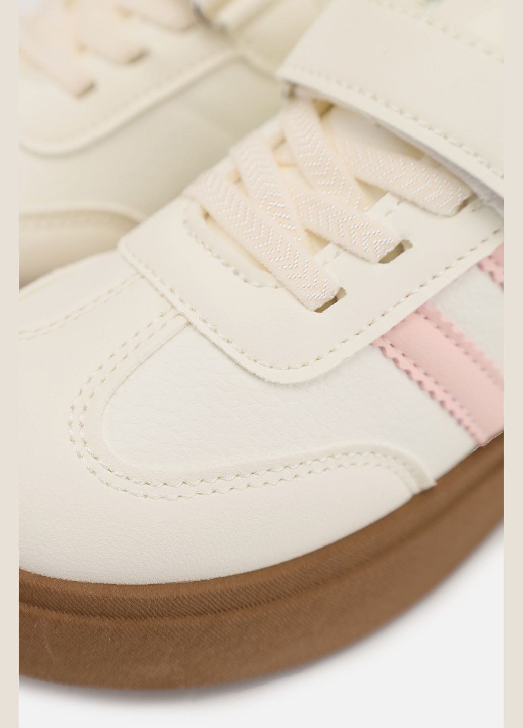 Молочные кеды для девочки цвет молочный цб-00281816 Kimboo