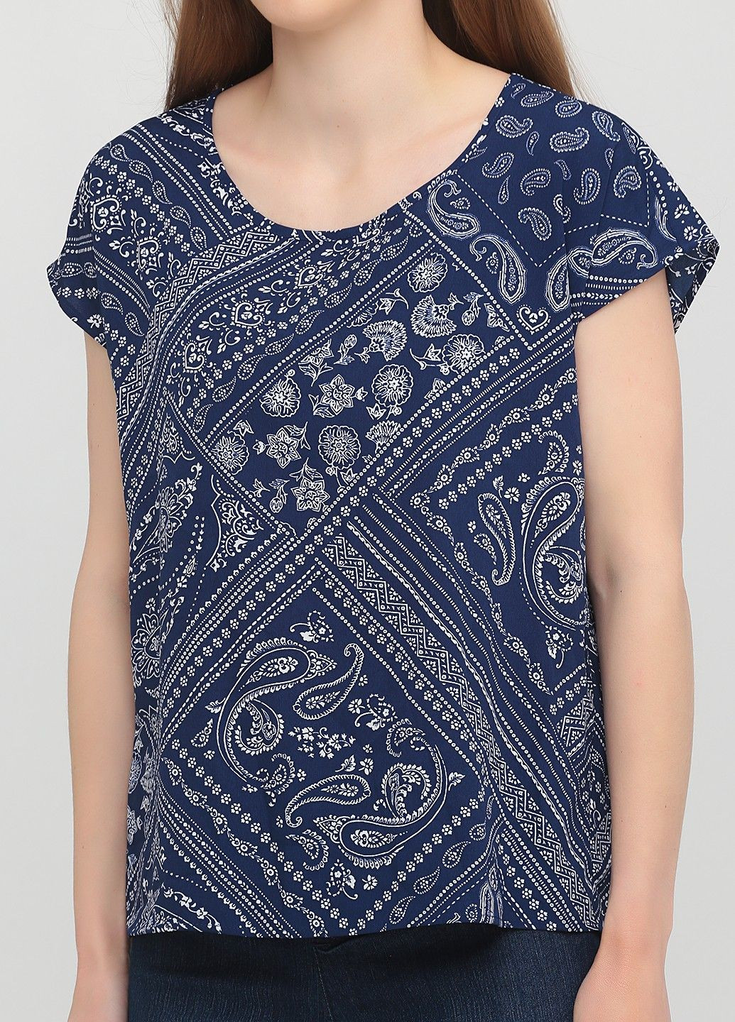 Темно-синяя летняя блуза C&A