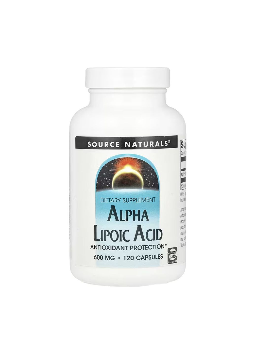 Альфа-ліпоєва кислота 600 мг 120 капсул Antioxidant для контролю цукру в крові та підтримки енергії Source Naturals (368980182)