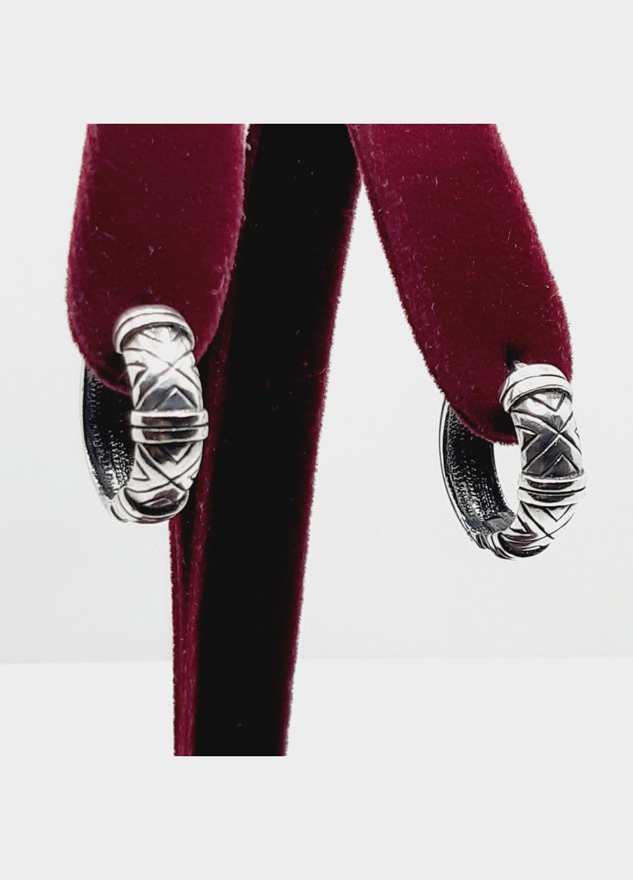 Сережки срібло 925° 5,99г. чорніння кільця () Сапфір СКАТ (306432406)