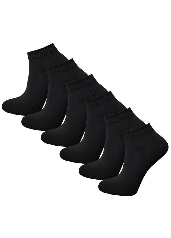 Чёрные носки короткие хлопковые 6 пар упаковка житомир хteam (266/6) р.36-40 XTeam однотонные (341721025)