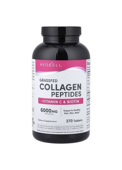 Super Collagen, колаген із вітаміном C та біотином, 270 таблеток Neocell (361858663)