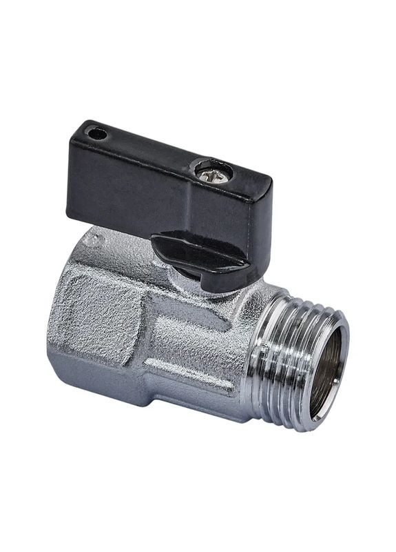 Кран кульовий МІНІ, R380-050 - 1/2" ВЗ ручка "метелик" чорна (RO0246) Roho (322003991)