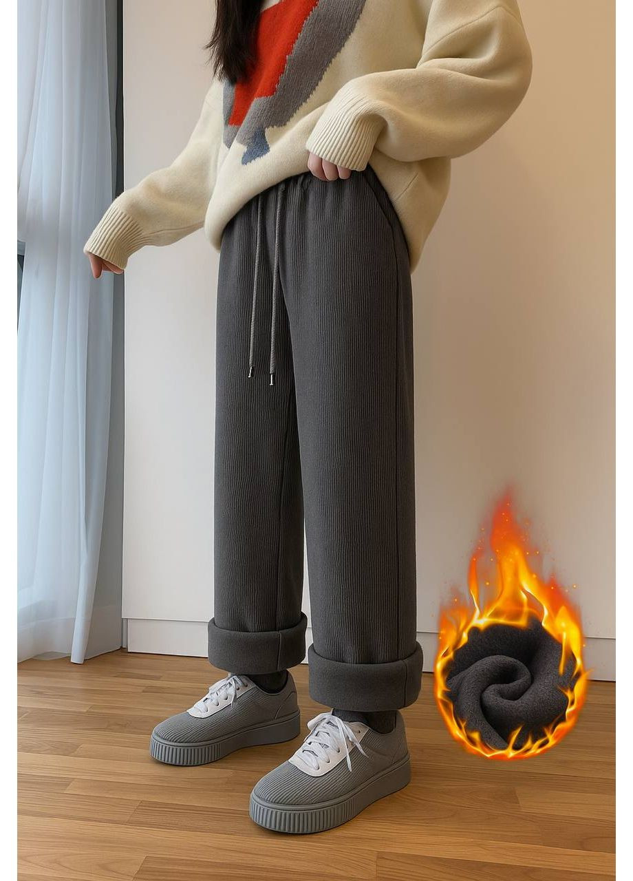 🍂Теплі вельветові штани на флісі з високою посадкою (заміри в описі)🍂 GD/GL Модний простір (364967326)