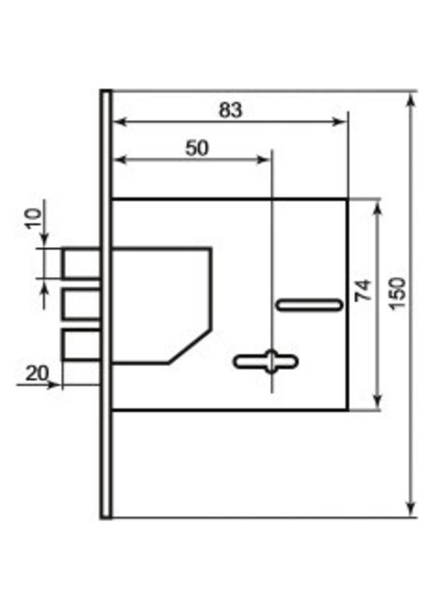 Врезной сувальдный замок 1082 5кл хром без ответ. планки Bruno (322520524)