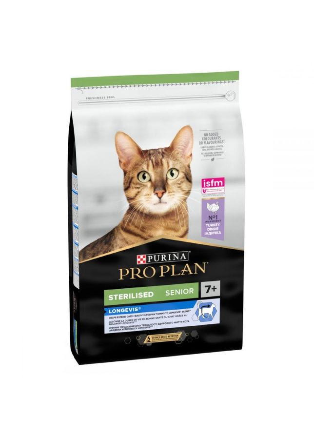 Сухий корм для стерилізованих кішок Pro Plan Sterilised Senior 7+ з індичкою 10 кг (7613034989314) Purina (332621133)