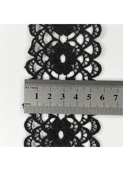 Кружево макраме 6,5см (20м) Цвет - Черный (08-Y11560-10) Plus-plus (352747713)