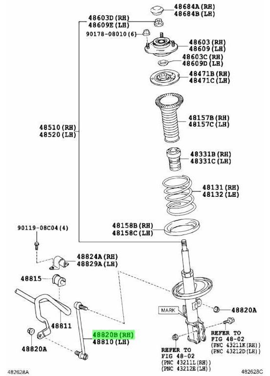 Тяга стабілізатора переднього CL0291, Toyota Prius, Lexus CT200h 2003-2015 OEM 48820-47010 CTR (354823036)
