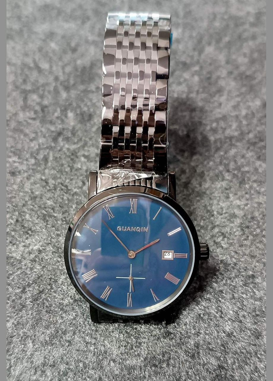 Мужские аналоговые автоматические механические наручные часы GJ16028 (черные, синие) Guanqin (296790605)