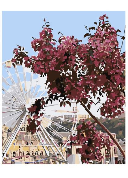 Картина за номерами Міський пейзаж Набір для розпису на полотні Контрактова площа Живопис по номерам 30x40 SS-6590 Strateg (308988172)