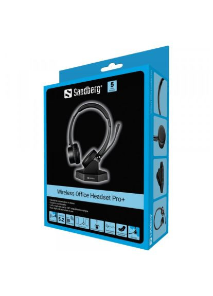 Навушники (126-18) Sandberg Wireless Office Headset Pro+ Bluetooth Black (366697398)