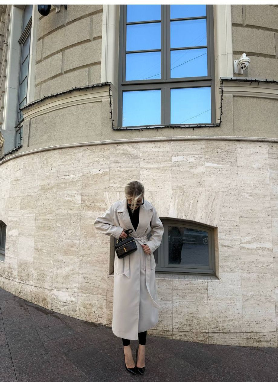 Бежеве демісезонне Жіноче кашемирове пальто однобортне Avanti