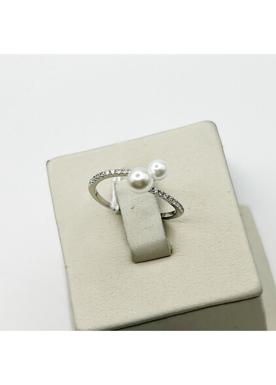 Кольцо серебряное с жемчугом и кубическим цирконием 17 1,28 г No Brand (370142329)