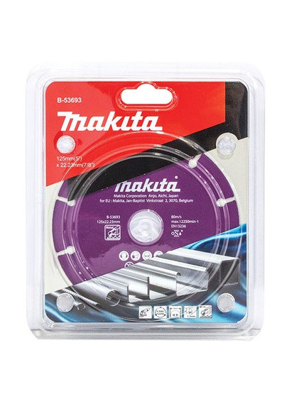 Алмазный отрезной диск SPECIALIZED B-53693 (125х22.23 мм) по металлу (4923) Makita (295038818)