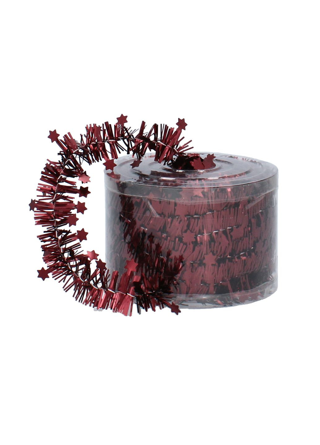 Мишура декоративная со звездами 7 м, бордовая. Chomik (329407393)