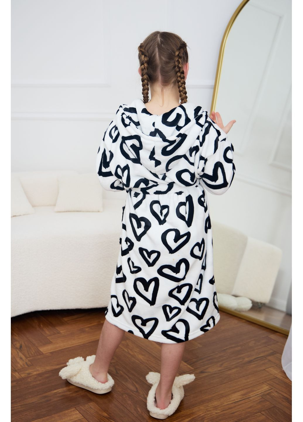 Халат махровий підлітковий для дівчинки теплий домашній No Brand халат (366871216)