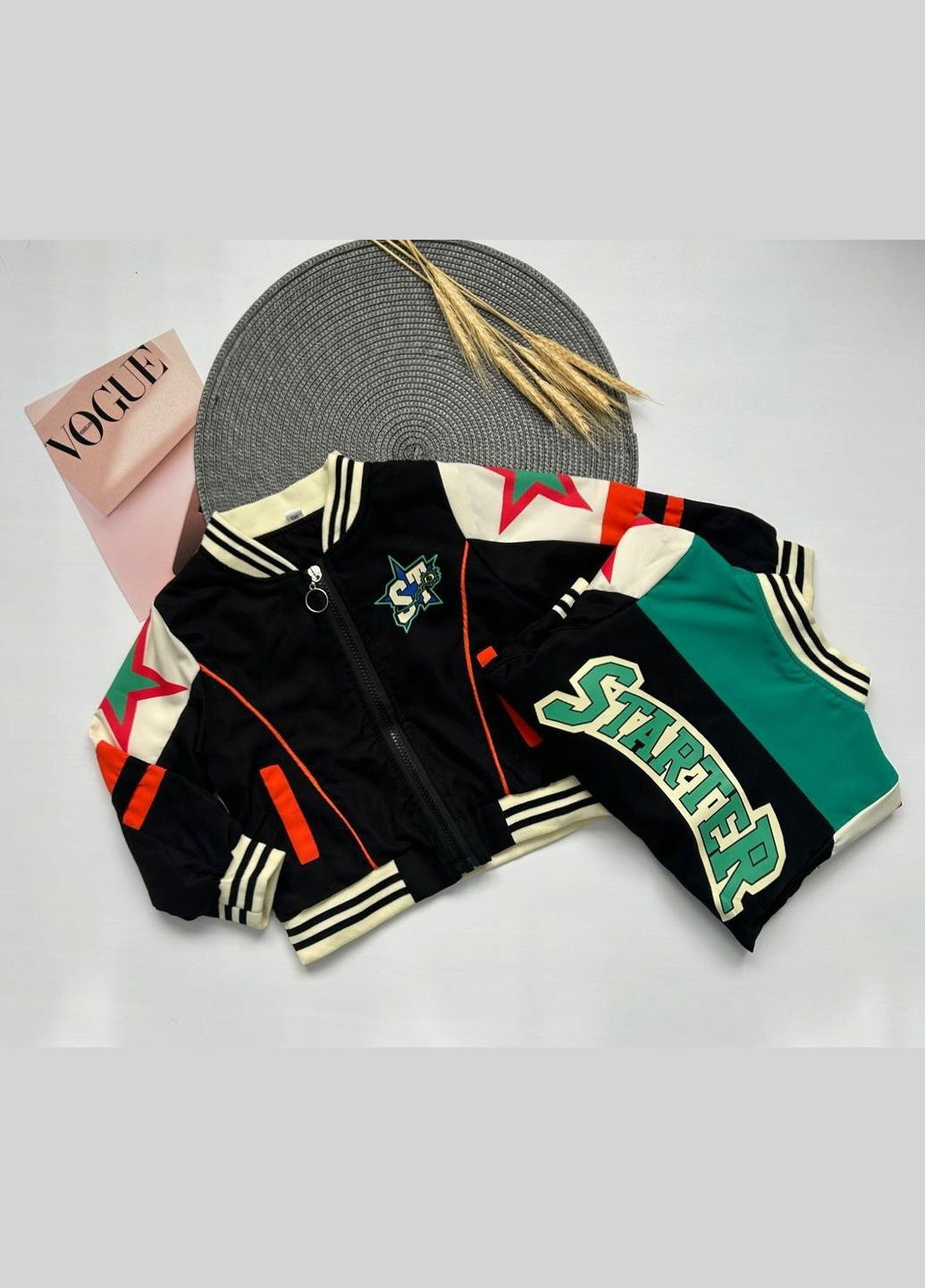 Комбинированная демисезонная ветровка для мальчика starter черная с оранжевым 10350 No Brand