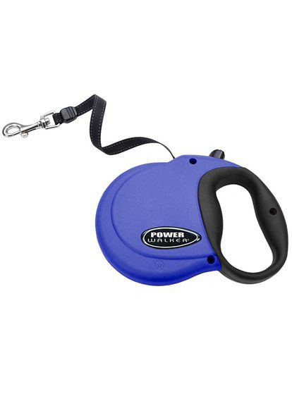 Рулетка-поводок для собак лента Retractable Leash 4.8 м 14.5 кг Синий (76484087967) Power Walker (322455801)
