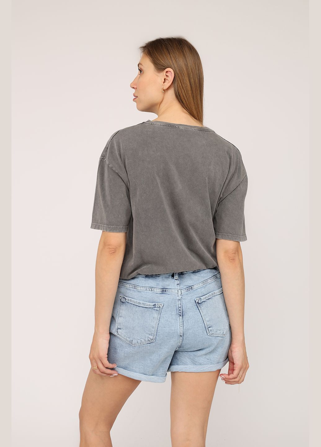 Футболка с коротким рукавом женская цвет серый CB-00274539 MUEZZA - (334429484)