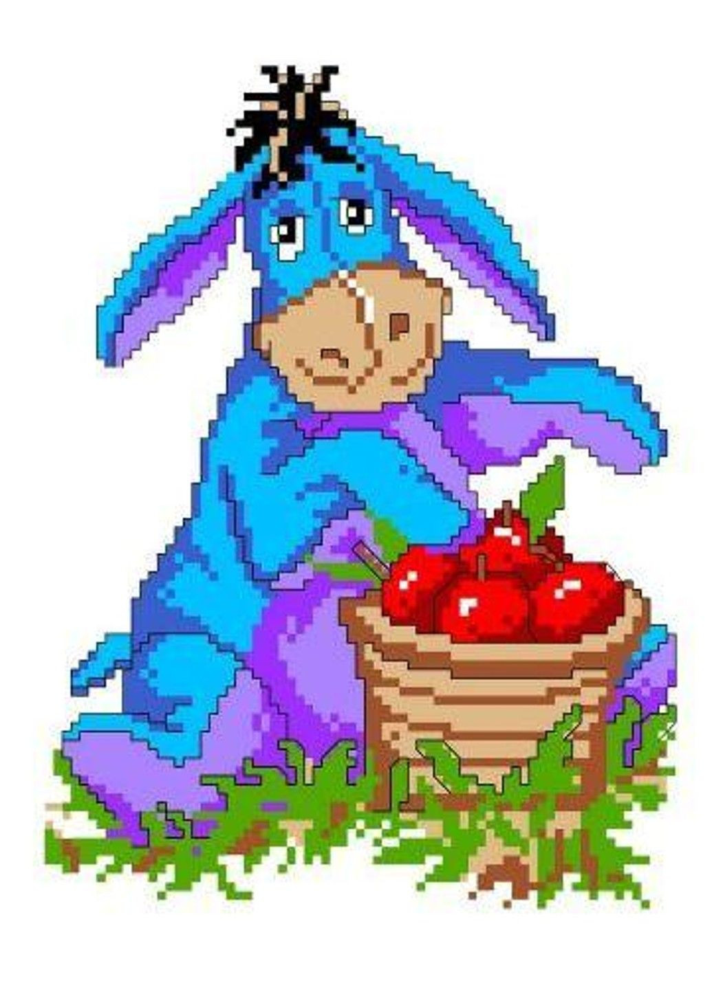 Набор для вышивания нитками крестом " Ослик Иа-Иа " Винни-Пух Тигра нитки мулине канва игла канва с рисунком No Brand (333165027)