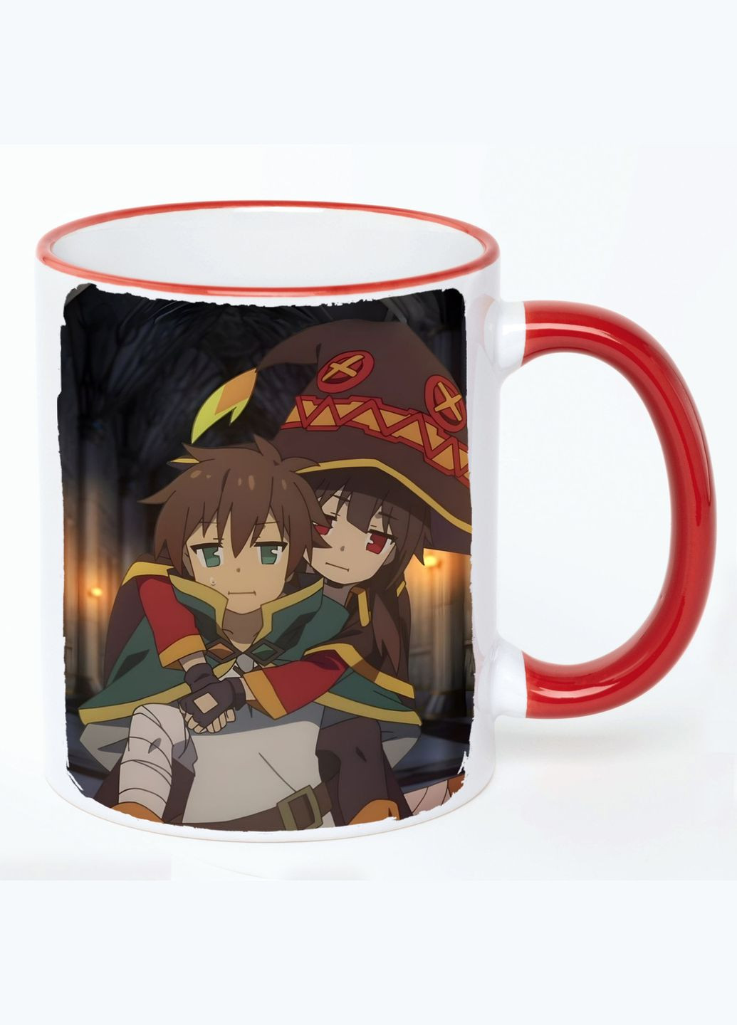 Чашка КоноСуба Аніме #003 (кухоль, кухоль) Біла з Червоною ручкою 330 мл No Brand (322714486)