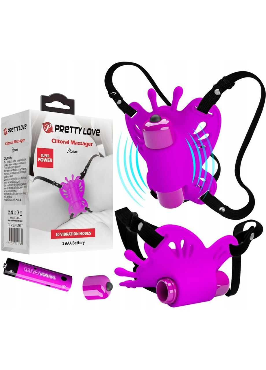 Вібратор на ремнях Кліторальний Стимулятор Метелик SLOANE Pretty Love (317747618)