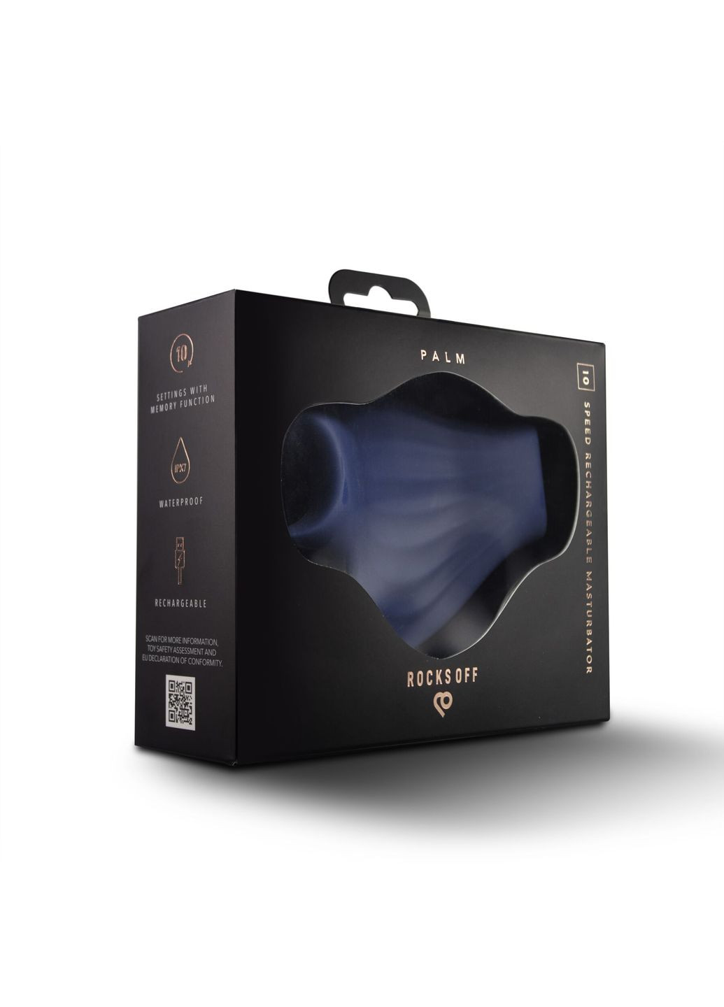 Мастурбатор Palm Blue, петлі для пальців, 10 режимів - CherryLove Rocks-Off (366962661)