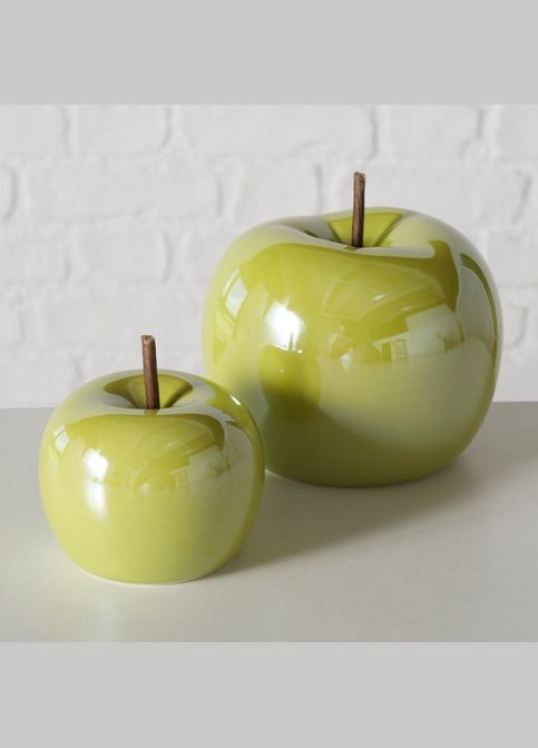 Декоративне Яблуко набір 2х зелена порцеляна d711см (2038215) Boltze (283038986)