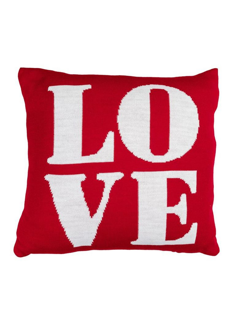 Наволочка в'язана LOVE 45х45 см декоративна для інтер'єру подарунок на День Святого Валентина ProDobro (369378072)
