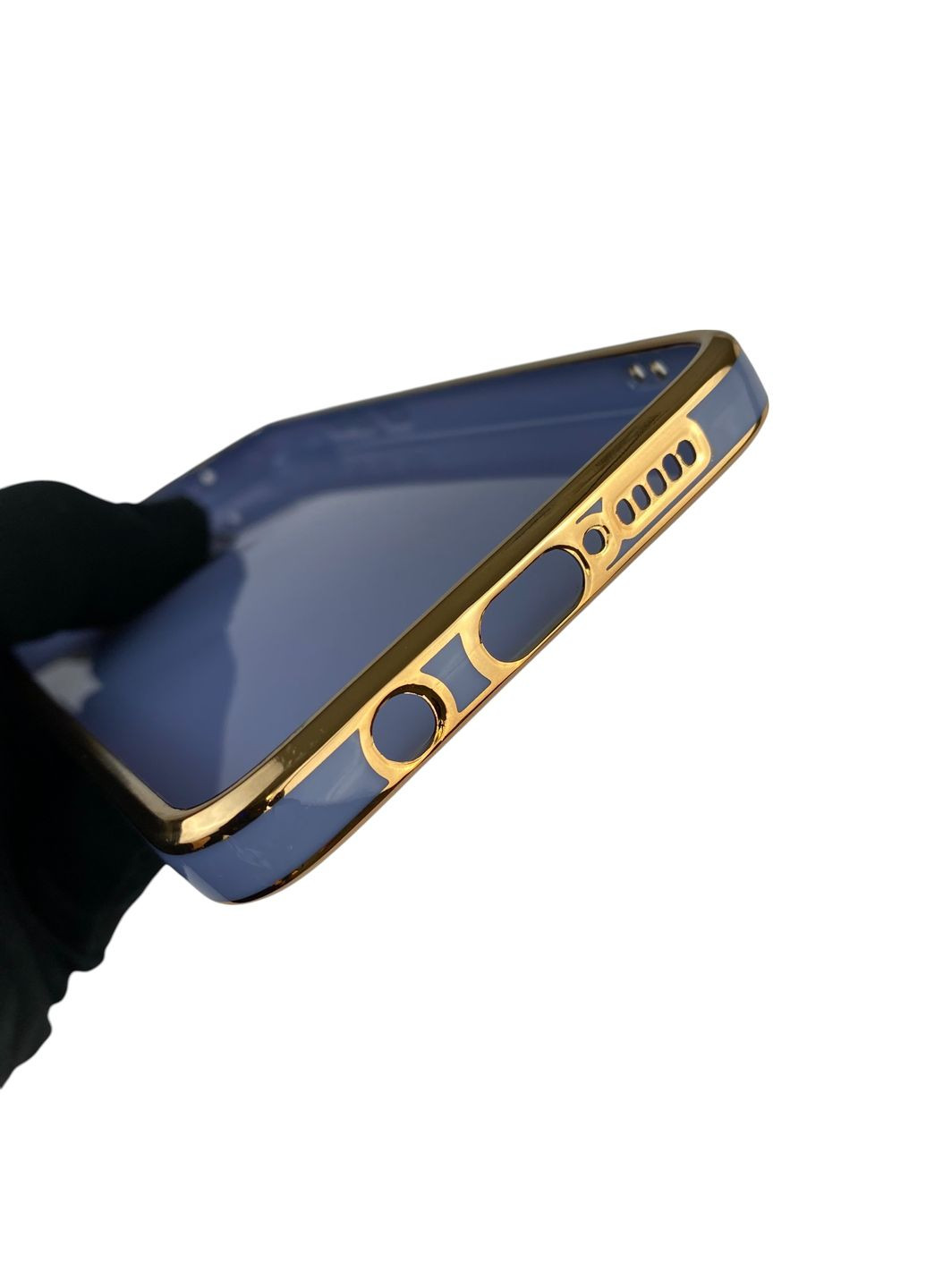 Чохол для Redmi Note 8 Pro із захистом камери із золотою окантовкою на сяомі редмі нот 8 про синій gs1 Xiaomi (366231397)