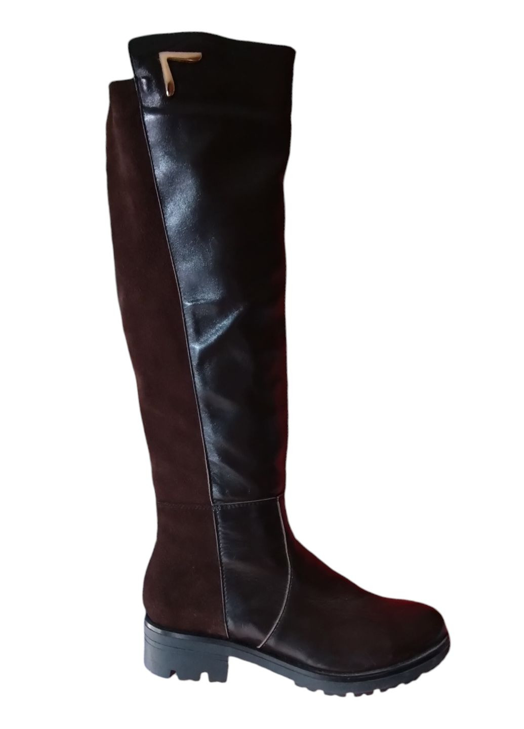 Осенние зимние сапоги из натуральной кожи No Brand с брошкой