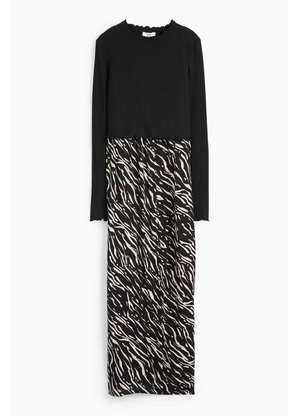 Комбинированное кэжуал плятье для кормящих мам C&A однотонное