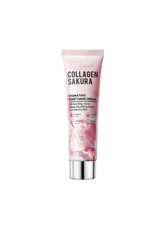 SADOER Крем для рук Collagen Sakura увлажняющий, питательный, защитный 60 г — Крем, Китай (365267593)