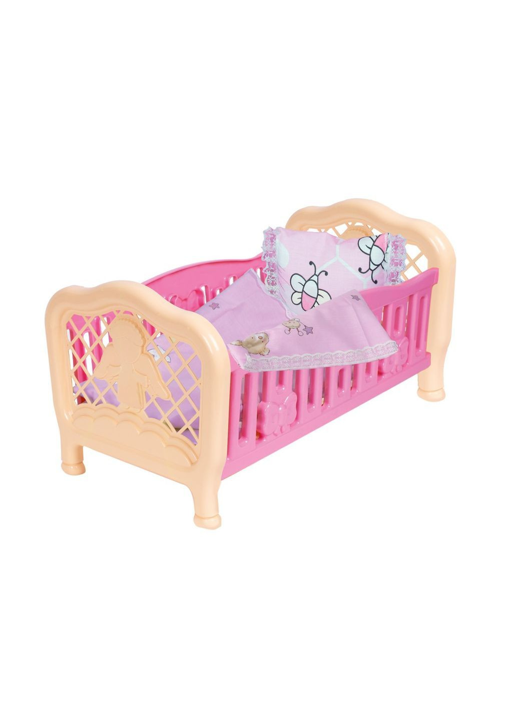 Детская игрушечная кроватка для куклы с набором постели Розовый (42560452624) ТехноК (371191535)