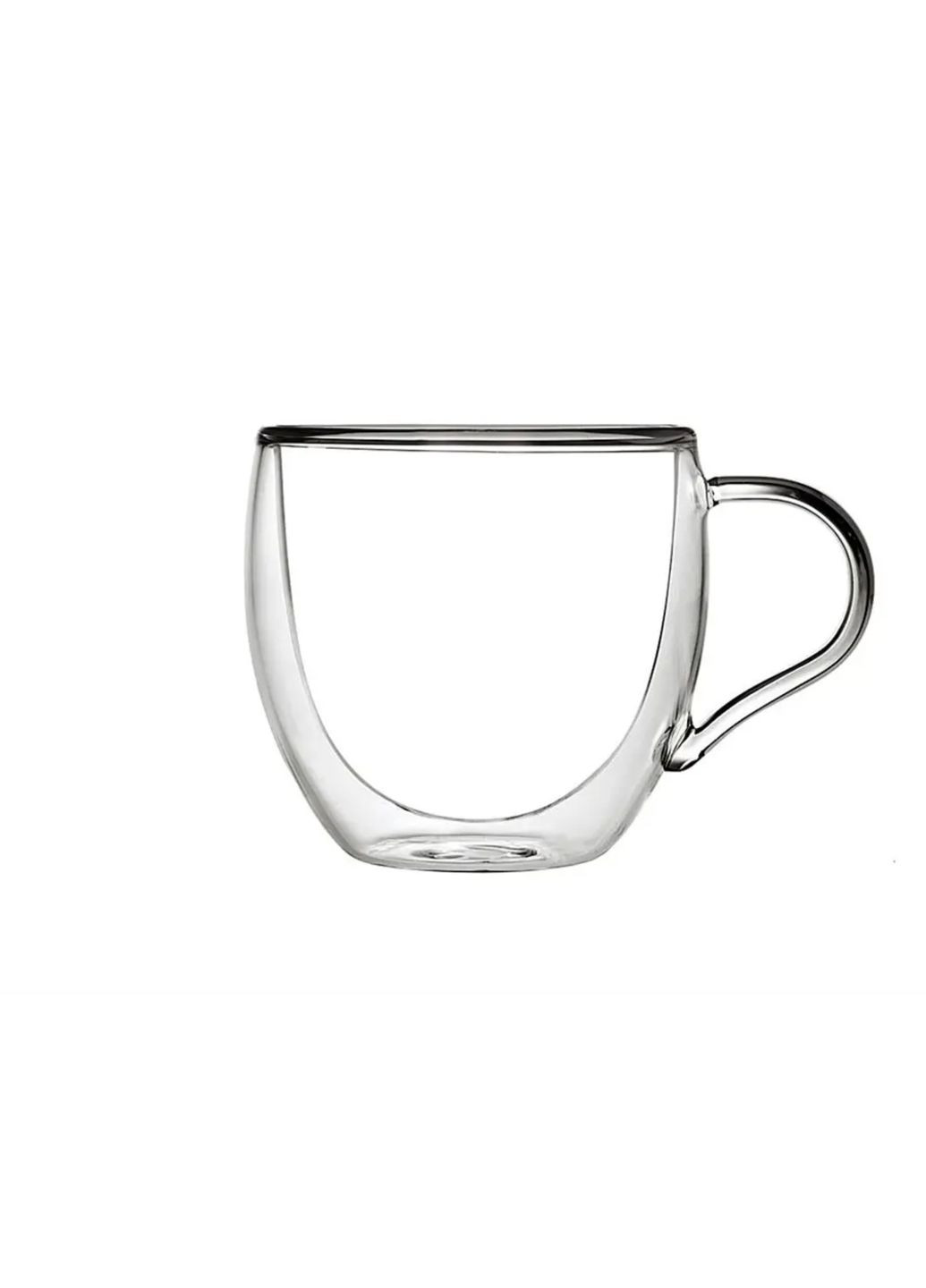 Чашка с двойными стенками боросиликатное стекло прозрачная ProDobro (365442282)