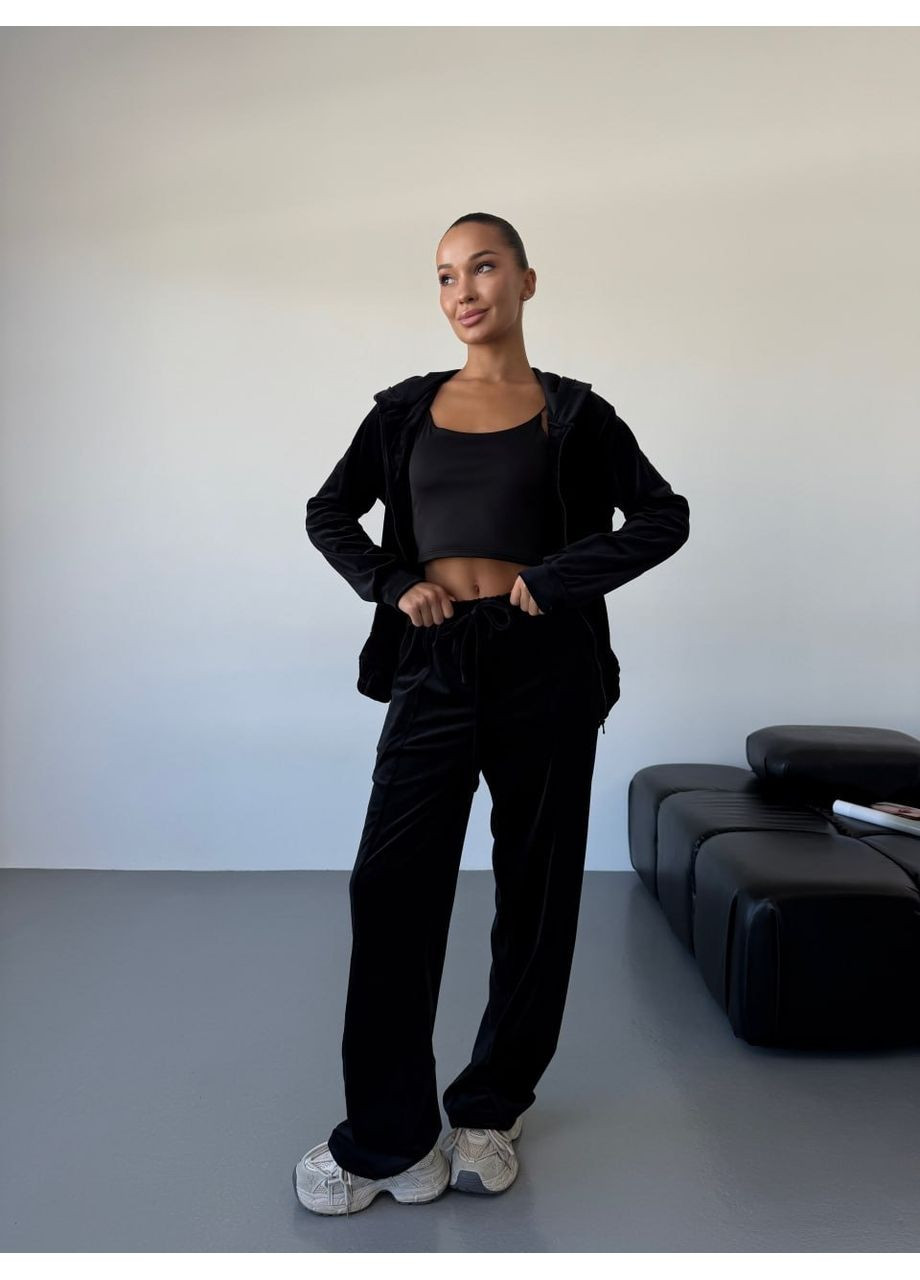 Костюм (кофта, брюки), цвет Черный Fashion (361310369)