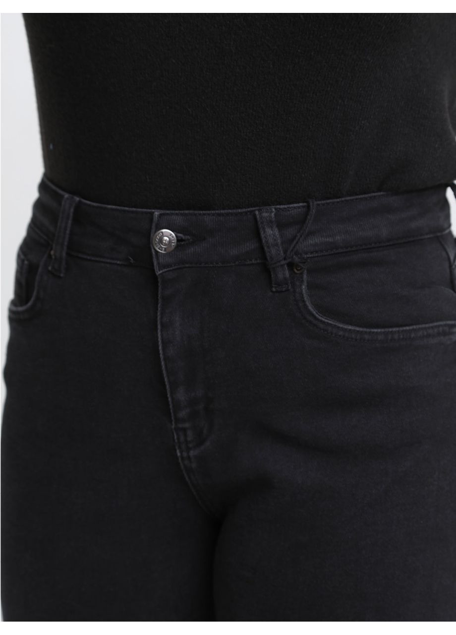 Джинсы женские утепленные черные на флисе МОМ Relax Sherocco - (369668885)