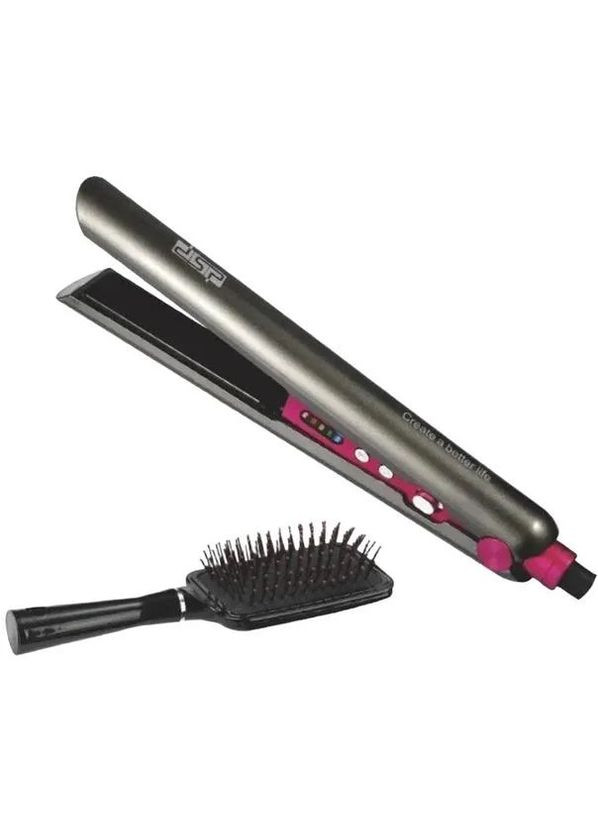 Комплект для стайлинга волос 10264 утюжок и массажная щетка Серебристый DSP (362215593)